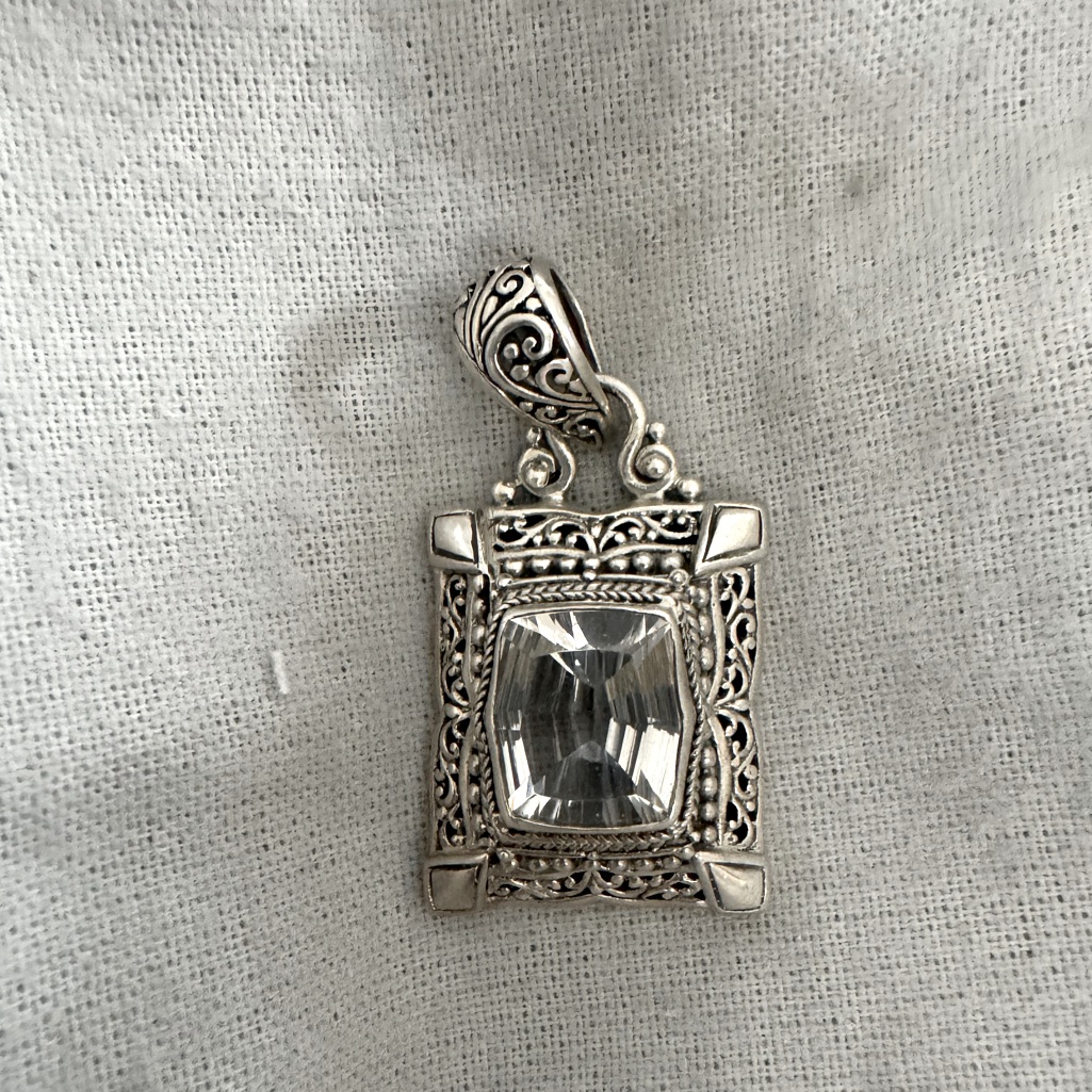Pendant Sterling Silver With White Quartz Stone 155$